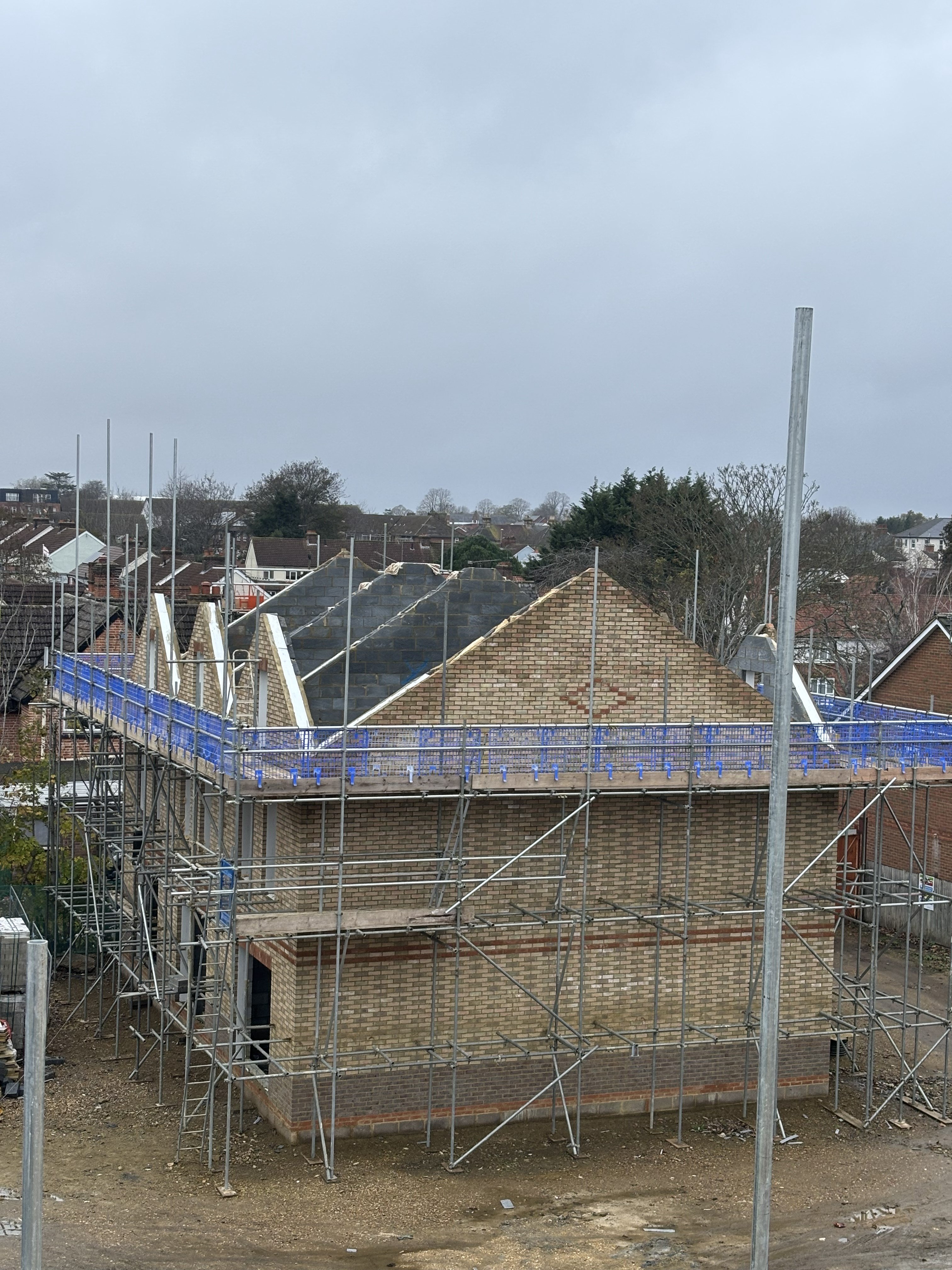 Roofline gable ends pitched roof commencement full terrace
