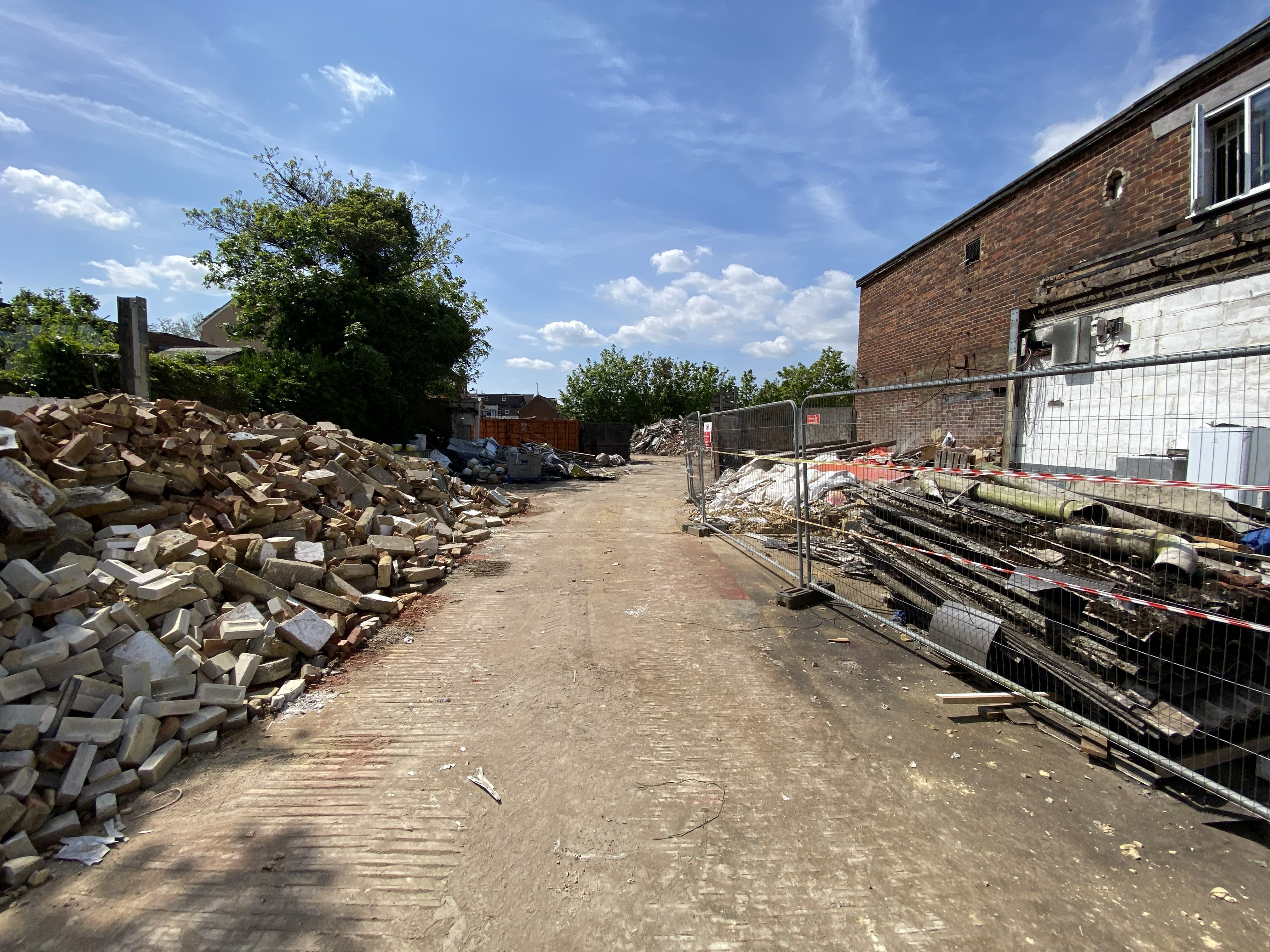 Demolition rear outbuildings strip out debris