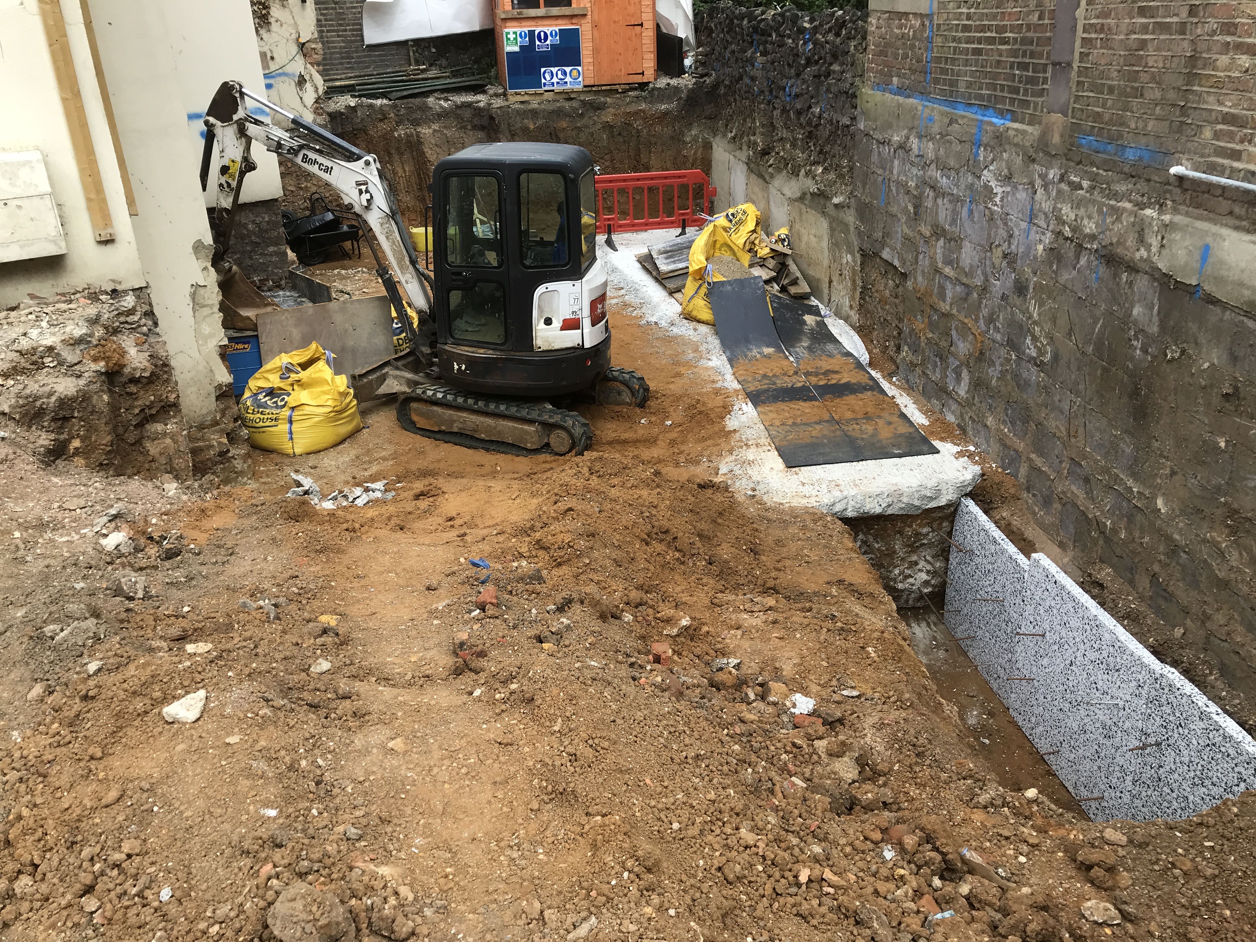 Mini excavator basement