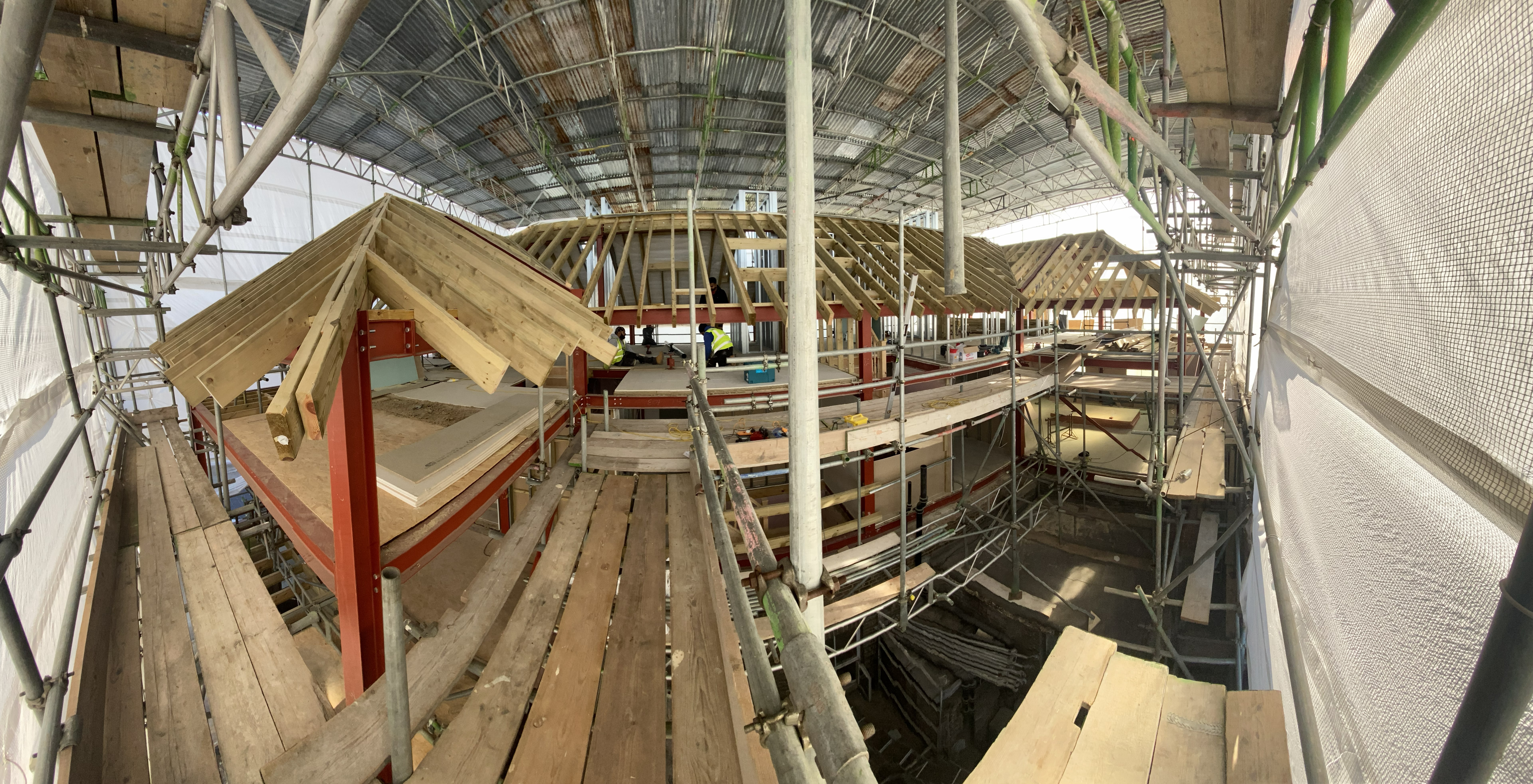 Roof structure timber truss steel frame