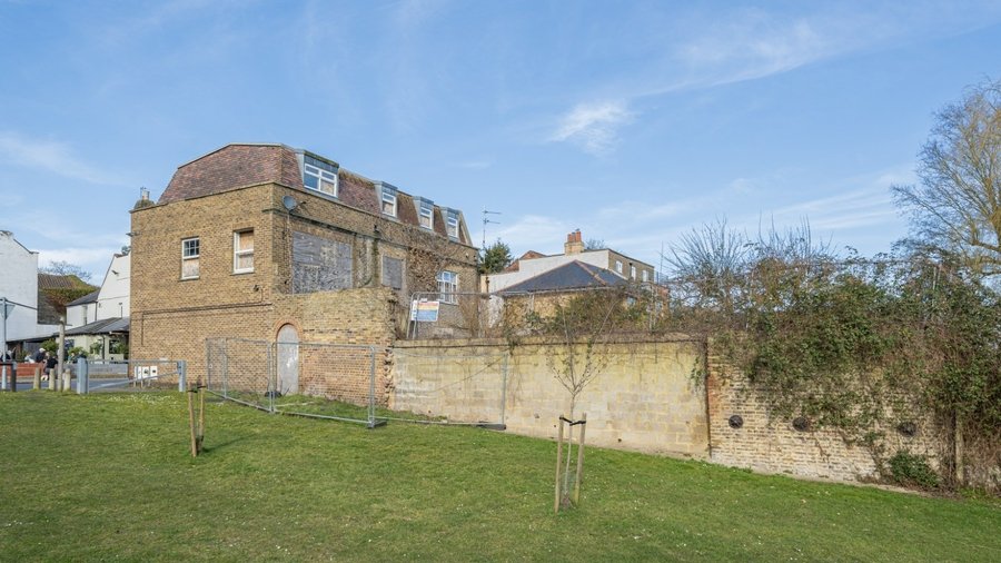 Exterior rear and side elevation
