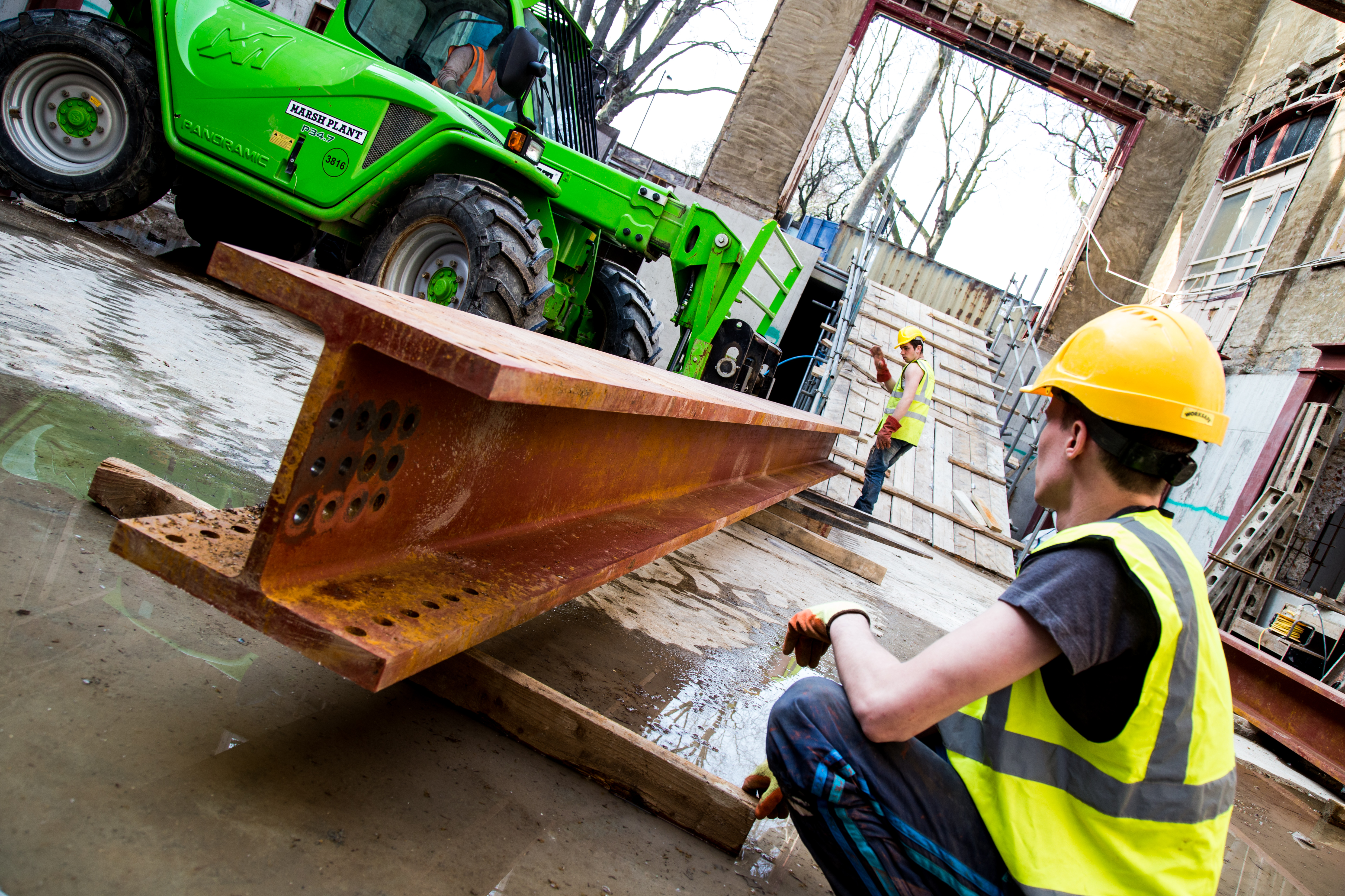 Steel beam installation